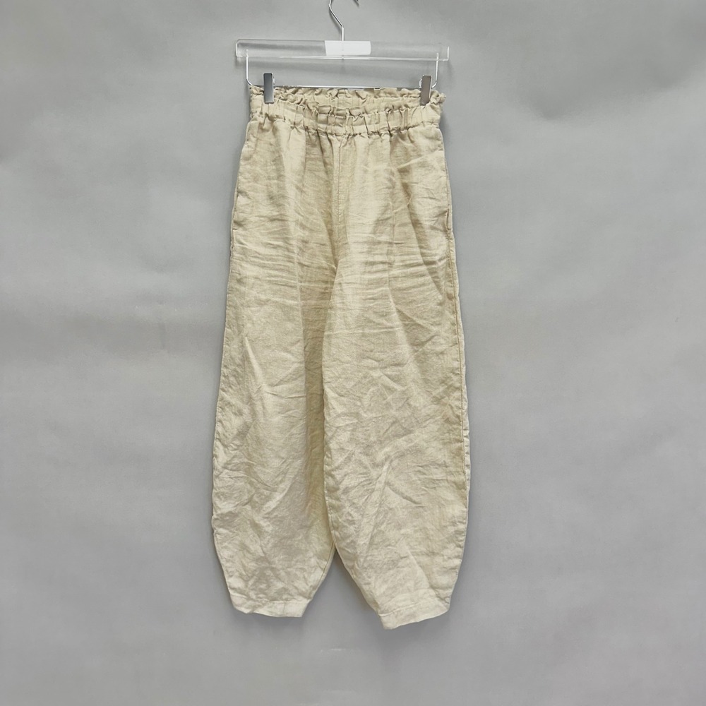 LenokLINEN tan flax Linen Lantern Pants‎ Turkish Style Relaxed Fit Size Medium - Picture 13 of 16